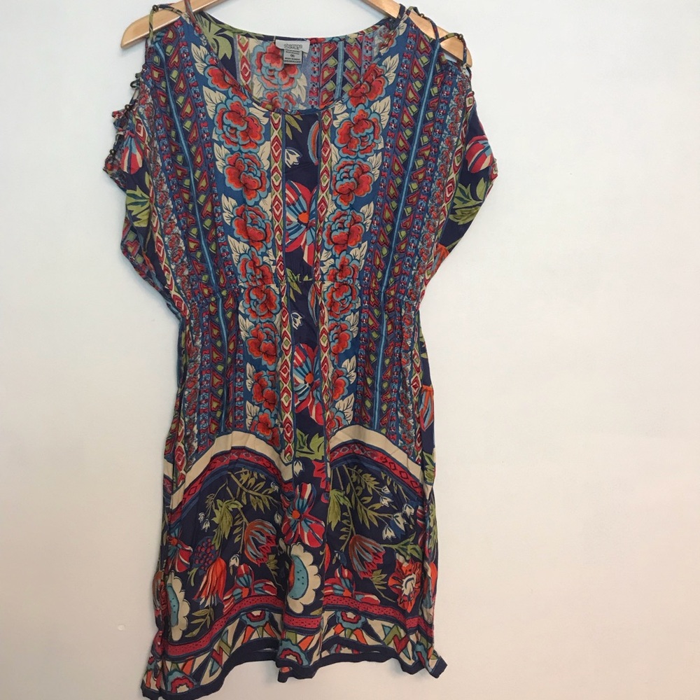 Multi-Colored Above the Knee Length Dress